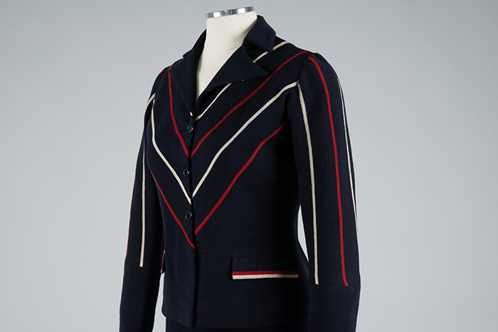 Image of Navy blue knit suit, attributed to Chanel, ca. 1935